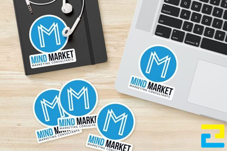 Mẫu in decal logo công ty dán lên các thiết bị văn phòng