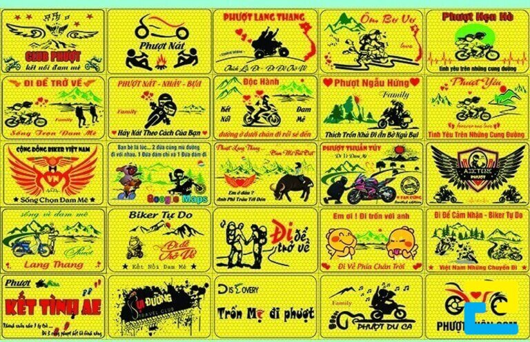 Mẫu in dán xe máy trang trí cho dân phượt