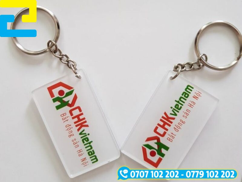 Móc khóa mica in UV bền màu