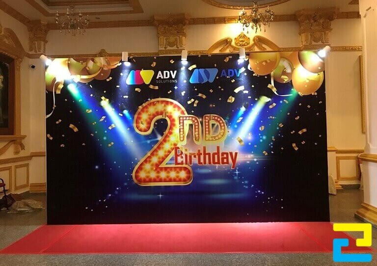 Mẫu phông nền, backdrop chúc mừng sinh nhật công ty