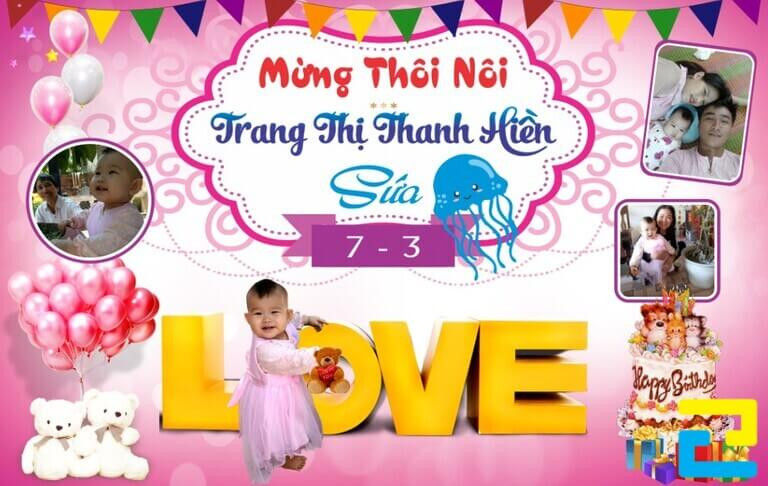 Sử dụng chất liệu bạt Hiflex để in phông bạt sinh nhật là phù hợp nhất