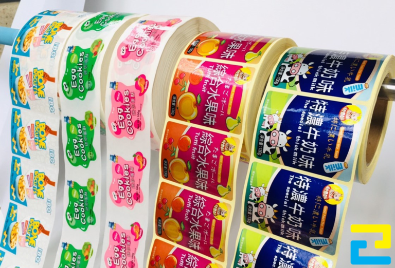 Mẫu tem nhãn cuộn dán chai sữa, chai nước hoa quả