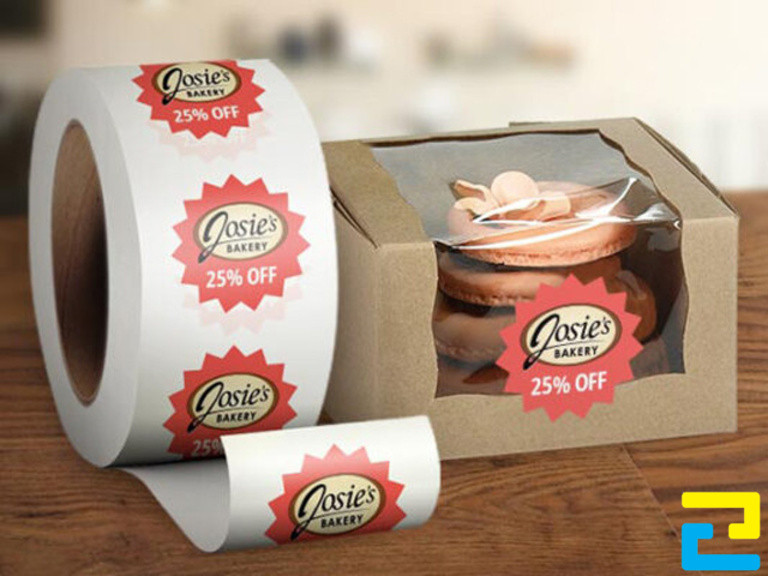 Mẫu tem decal cuộn dán hộp bánh