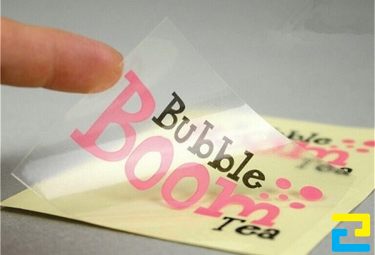 Mẫu logo dán bằng Decal trong