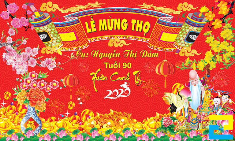 Mẫu In Phông Bạt Mừng Thọ