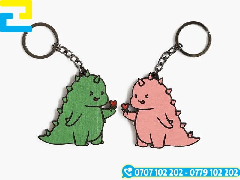 Móc khóa đôi chất liệu gỗ