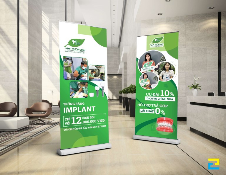 Standee thể hiện nội dung chương trình khuyến mãi với ít chi tiết nhưng đảm bảo truyền tải tốt thông tin