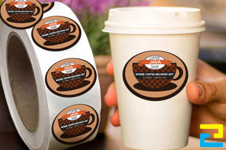 Mẫu in tem dán ly trà sữa dạng cuộn
