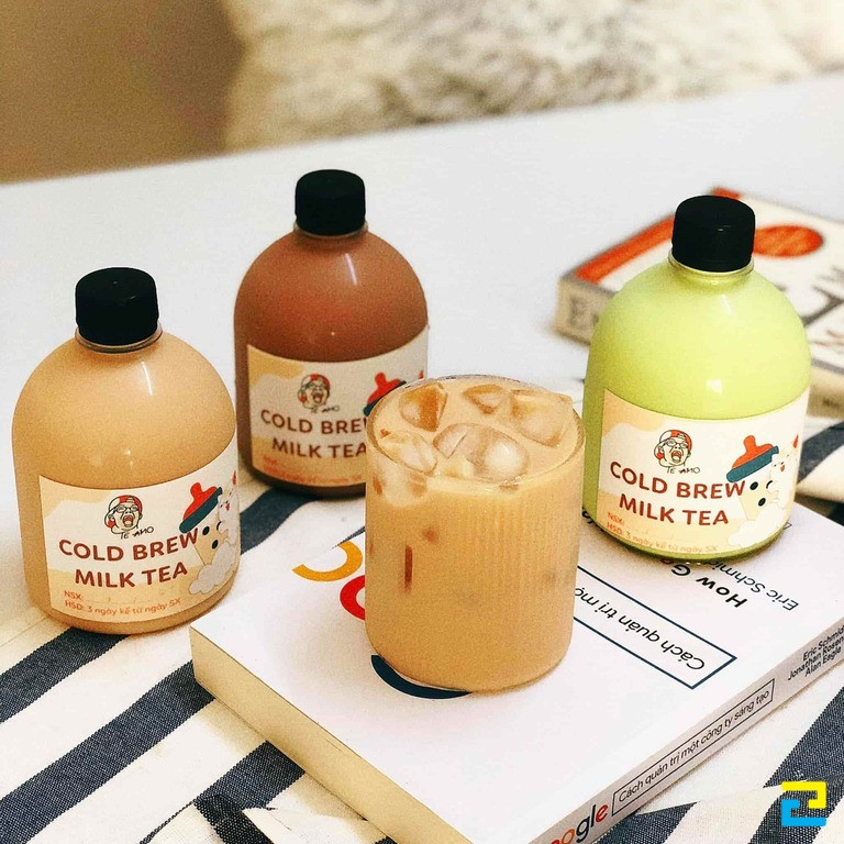 Mẫu in tem in kỹ thuật số trên chai trà sữa handmade cực kỳ thu hút và bắt mắt