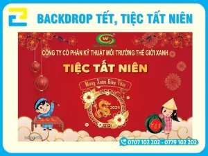 Mẫu 13: Mẫu backdrop tất niên cho tiệc cuối năm công ty
