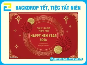 Mẫu 6: Phông nền màu đỏ, chữ YEAR END Party