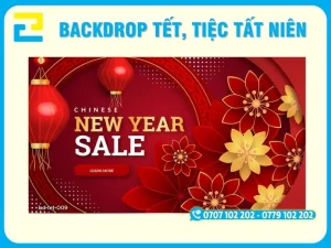 Mẫu 9: Mẫu backdrop thông báo giảm giá năm mới