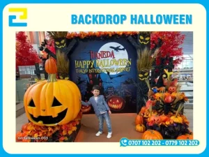 Backdrop Halloween trang trí hình quả bí ngô