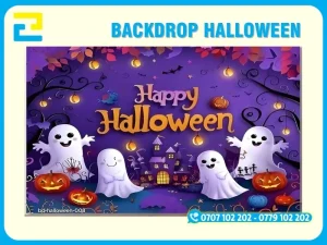 Backdrop Halloween tone màu tím