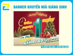 Mẫu 1: Banner khuyến mãi 20% cho mùa noel