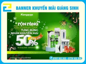 Mẫu 4: Banner khuyễn mãi giáng sinh tone màu xanh lá cây