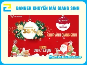 Mẫu 5: Mẫu banner khuyến mãi giáng sinh cho tiệm ảnh
