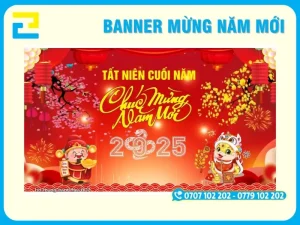 Banner Tết hình Thần Tài mang ý nghĩa tài lộc
