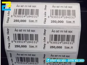 Decal in mã vạch cung cấp thông tin sản phẩm dưới dạng mã vạch