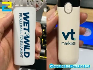 Decal DTF dán lên quạt cầm tay làm quà lưu niệm