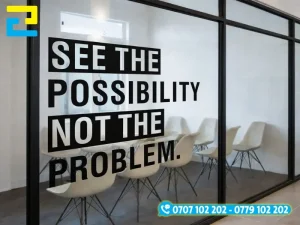 In decal quảng cáo trên decal trong dán trong văn phòng tạo động lực