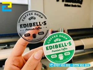 In decal quagngr cáo trên decal trong, decal sữa cán màng