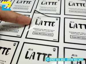 Decal trong cho hiệu ứng trong suốt, không che sản phẩm khi dán lên