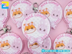 Móc khoá đẹp cho nữ mào hồng in hình con vật