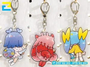 Móc khoá đẹp cho nữ mica in 2 mặt