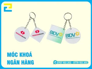 Báo Giá Móc Khoá Ngân Hàng Mica In UV Bền Màu, Chuyên Nghiệp