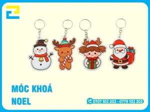 In Móc Khóa Noel Dễ Thương, Độc Đáo, Nhiều Mẫu Mã, Chất Liệu