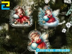 Mẫu 8: Móc khóa thiên thần mica trong