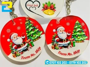 Mẫu 6: Móc khoá noel hình tròn