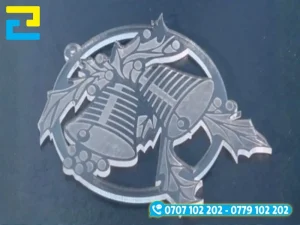 Mica cắt/khắc laser làm móc khóa Giáng Sinh