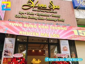 Băng rôn quảng cáo khai trương spa thu hút khách hàng từ xa