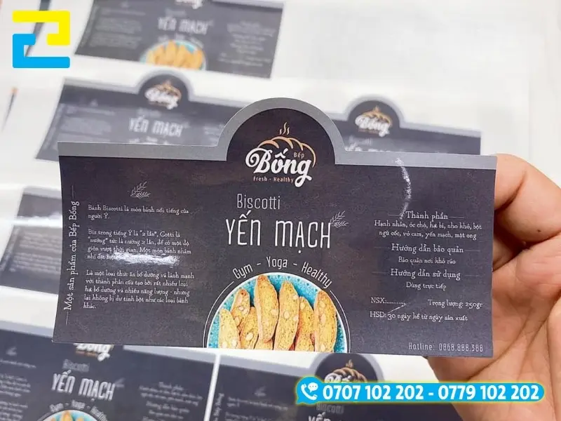 Decal in nhãn dán bao bì sản phẩm bền, chịu được trầy xước