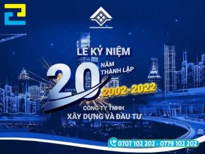 Background kỷ niệm thành lập công ty 20 năm Công ty Xây dựng