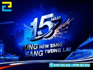 Backdrop kỷ niệm 15 năm ngày thành lập công ty