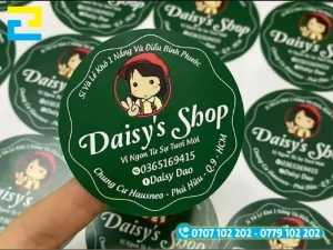 In nhãn decal nhựa sữa cắt bế hình tròn theo yêu cầu