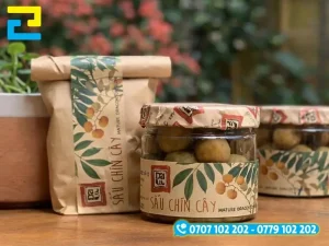 In tem nhãn mứt Tết trên giấy craft