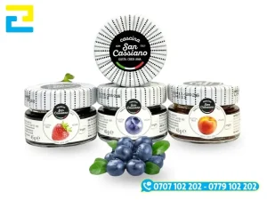 Tem nhãn mứt trái cây in thông tin về nguyên liệu, ngày sản xuất,...