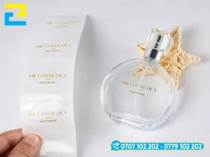 Decal PC bám chắc trên chai lọ mỹ phẩm thuỷ tinh