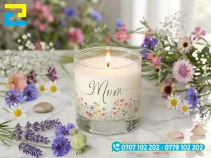 Decal nhựa trong in hình ảnh tem nhãn bên ngoài nến thơm đẹp mắt, nổi bật