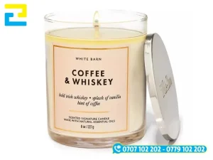 Tem nhãn nến thơm được dán trực tiếp trên cốc nến