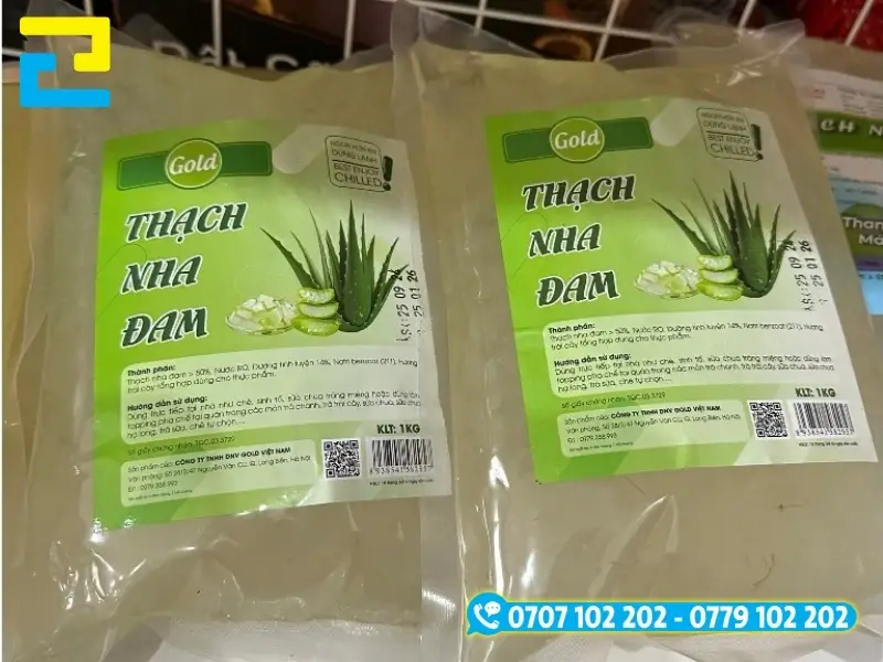 In tem nhãn nha đam để dán lên bao bì sản phẩm từ nha đma