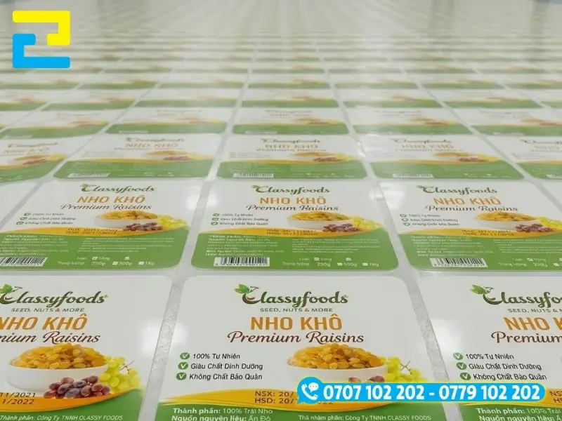 In Ấn 2H hỗ trợ in tem nhãn nho khô chuyên nghiệp, sắc nét