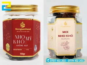 In tem decal nho khô trên decal 3M bám chắc trên lọ thuỷ tinh, tạo cảm giác cao cấp