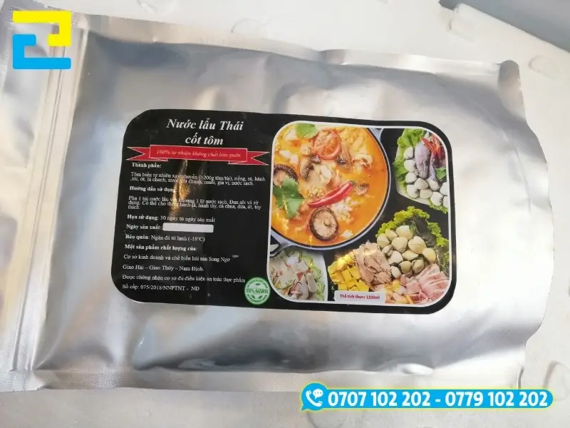 In tem nhãn nước cốt lẩu dể dán lên bao bì để phân loại và cung cấp thông tin