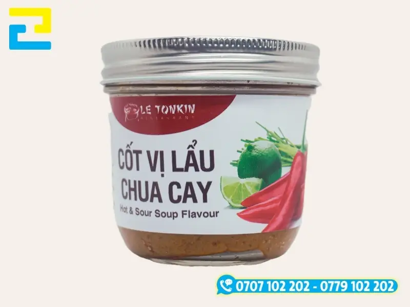 In tem nhãn nước cốt ẩu trên decal 3M bền bỉ cho dòng lẩu đóng gói của cấc thương hiệu lớn