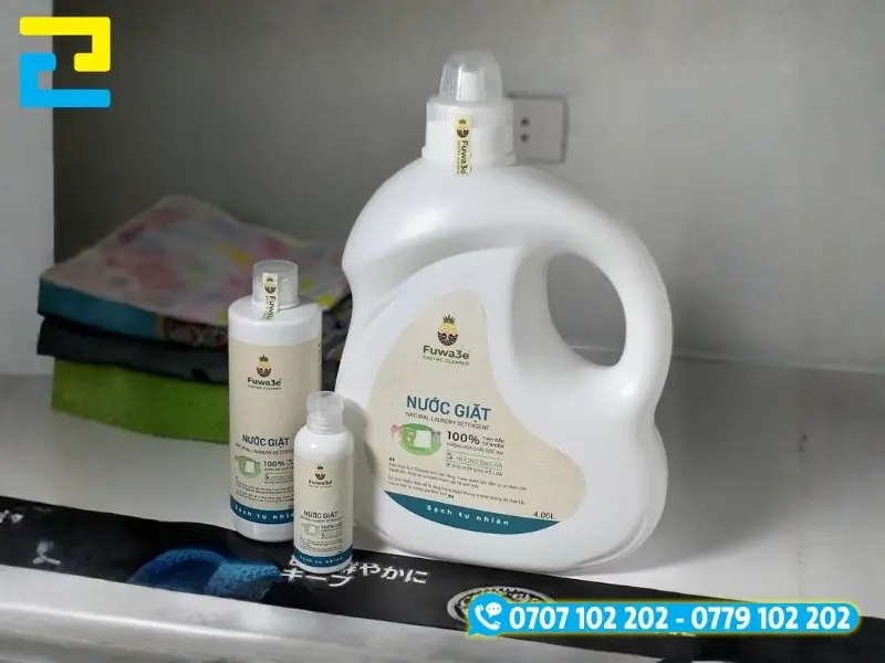 Temm nahxn nước giặt nhiều kích thược và hình dáng để phù hợp với bao bì